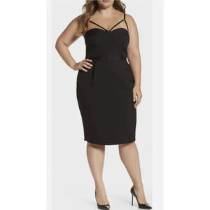 CITY CHIC Undress Me Black Plus Size 18 Corset Pencil Dress Strappy Sheath